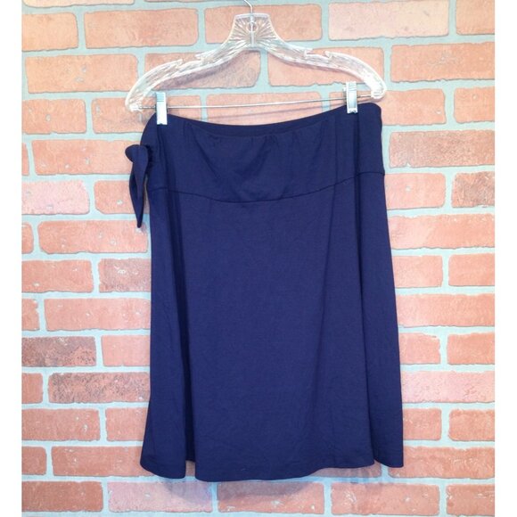NWT Lilly Pulitzer Kimmy Skirt Solid Navy Blue Size XL Tie Side Nautical Preppy - Picture 2 of 9